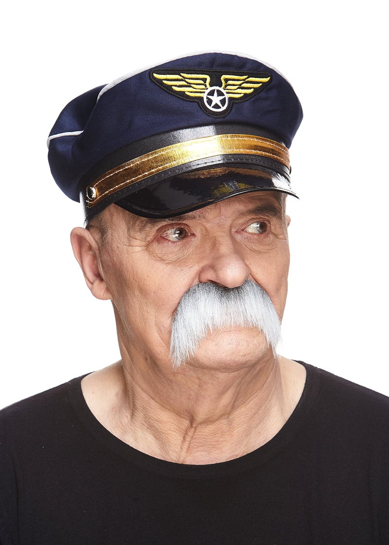 Mustaches Self Adhesive Fake Mustache, Novelty, Horseshoe False Facial Hair, Costume Accessory for Adults, Gray with White Color - Image 3